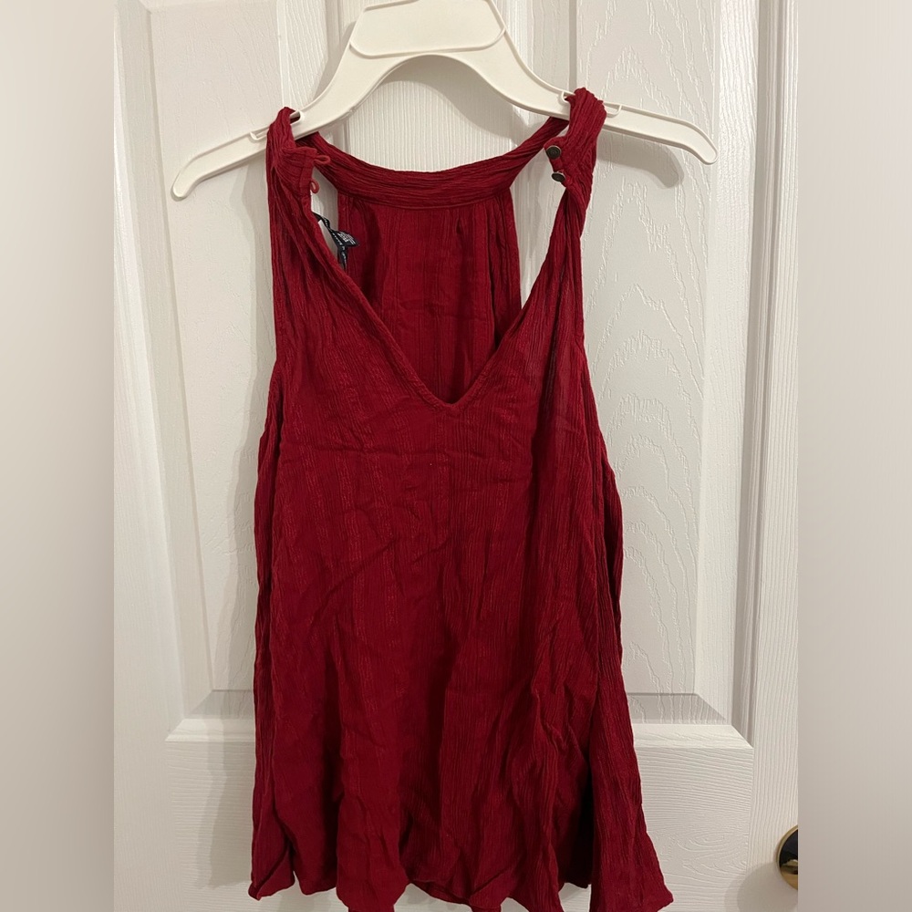 Red off the shoulder shirt